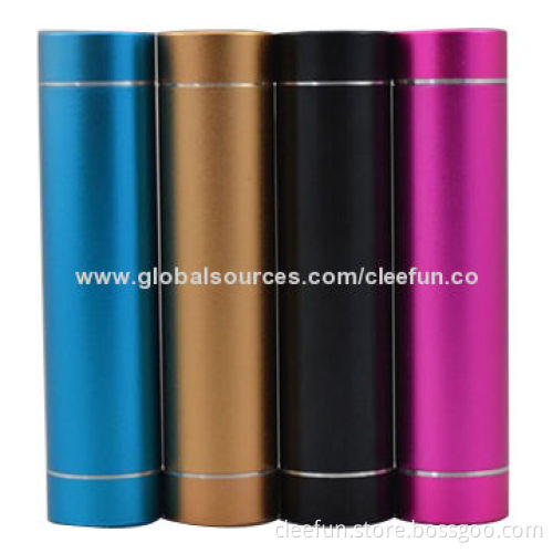 Cylinder shape best gift power bank, 2,000/2,200/2,600mAh, many color to choose